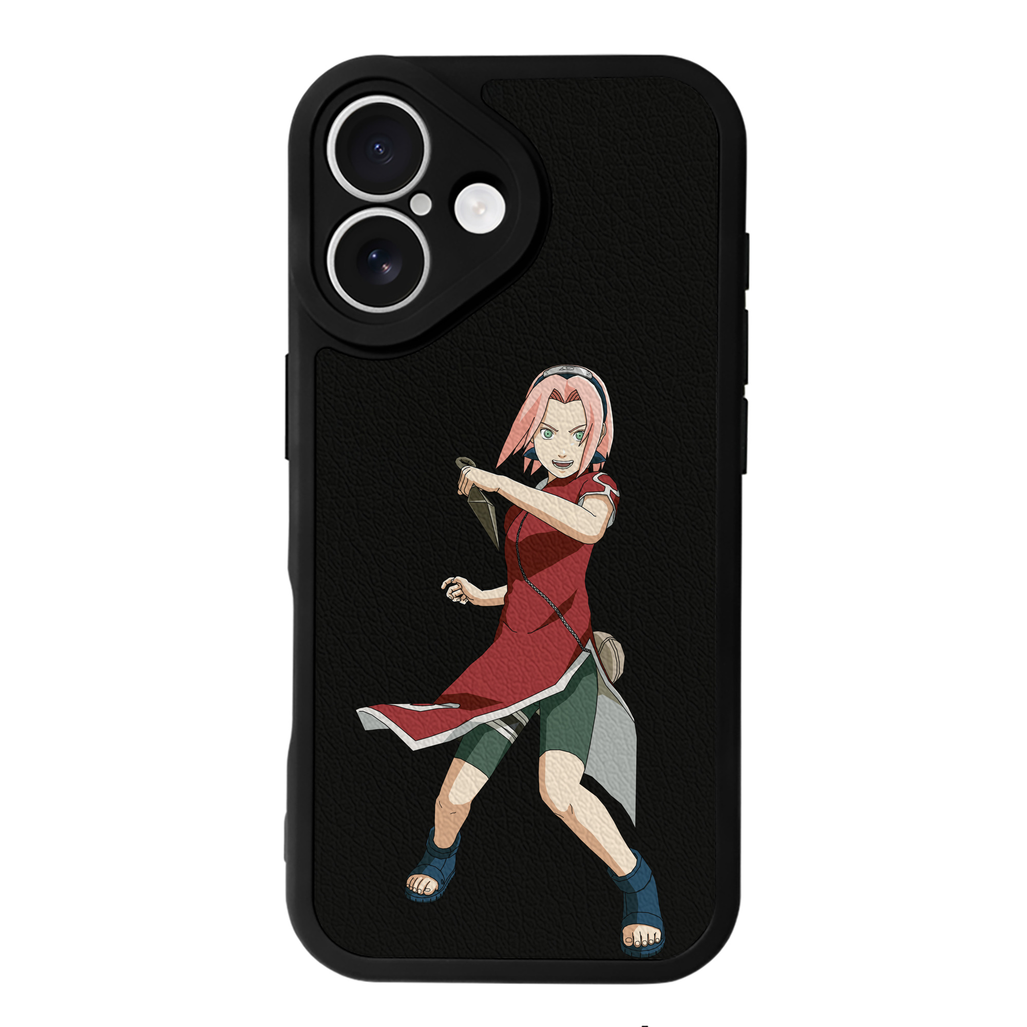 （画像用） NARUTO -ナルト- 春野サクラ Haruno Sakura 【iPhone 16シリーズ対応】シリコンスマホケース（レザー調） 材質：シリコン